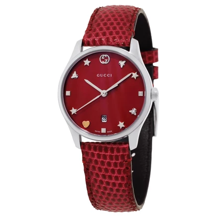 Женские часы Gucci Timeless YA126584A, красные