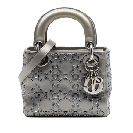 Женская мини-сумка Dior Lady Dior с кристаллами, б/у