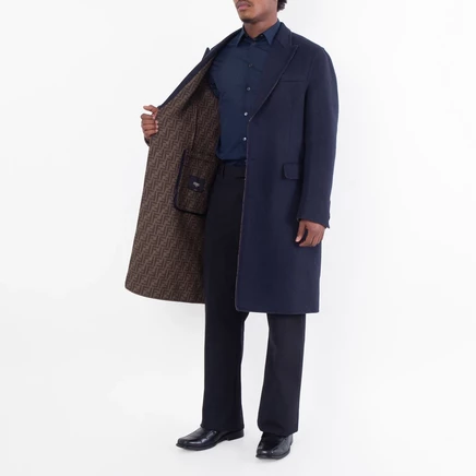 Мужское шерстяное пальто Fendi FF, размер 50