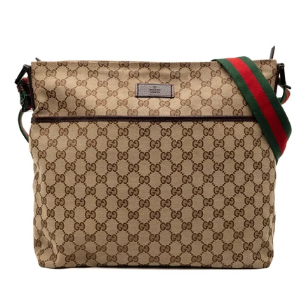 Унисекс-сумка Gucci GG Canvas Web кроссбоди