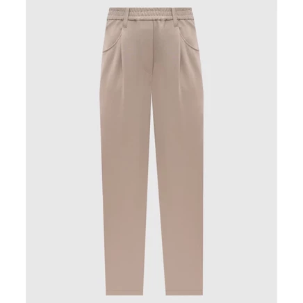 Женские брюки Brunello Cucinelli зауженные, бежевые