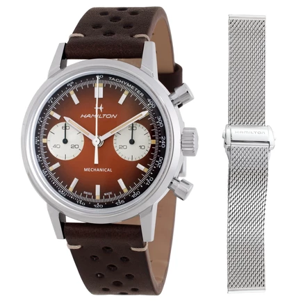 Мужские часы Hamilton H38429591, с ручным заводом, коричневые