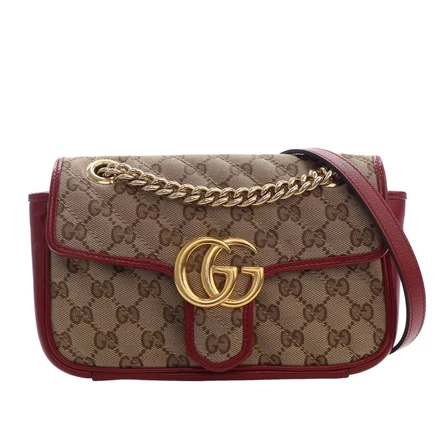 Женская сумка Gucci GG Marmont, малая, кожа и канва