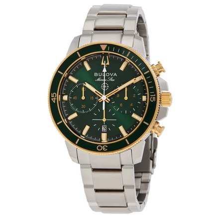 Мужские часы Bulova Marine Star Chronograph 98B469, зеленые