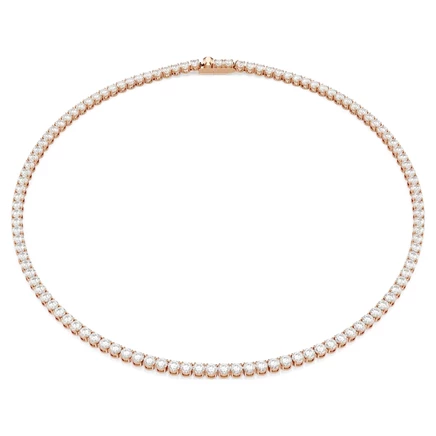 Колье Swarovski Matrix Tennis, белое, розовое золото