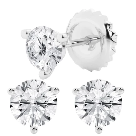 Пусеты Brilliant Diamond 2 карата, круглые, платина