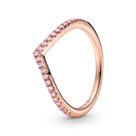 Женское кольцо Pandora Sparkling Wishbone, розовое золото