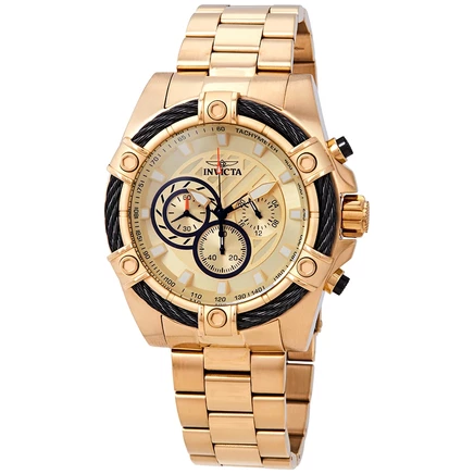 Мужские часы Invicta 25515 Bolt хронограф, золотые