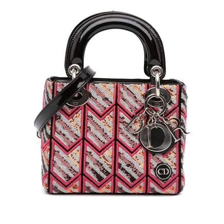 Женская мини-сумка Dior Lady Dior, лаковая кожа