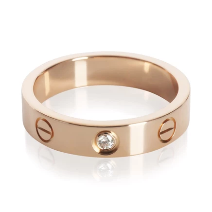 Женское кольцо Cartier Love, розовое золото, бриллиант