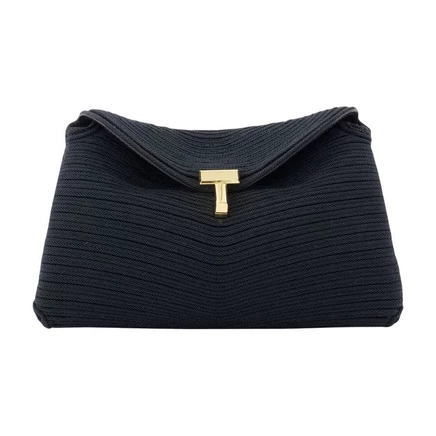 Женский клатч Toteme T-Lock из канваса, черный