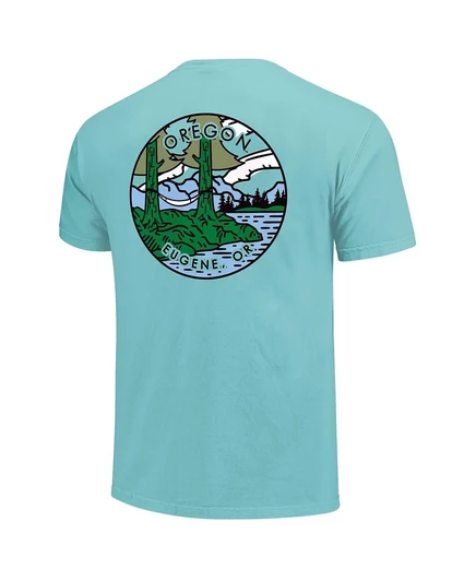Мужская и женская футболка Image One бирюзового цвета Oregon Ducks Scenic Comfort Colors teal