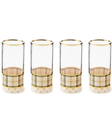 Бокал для хайбола MacKenzie-Childs Tartan Mocha, набор из 4 бокалов