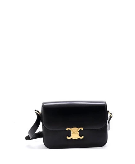Женская сумка Pre-Owned Celine Triomphe из кожи, черная