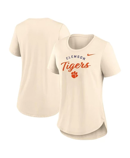 Женская футболка Nike Clemson Tigers с логотипом, бежевая