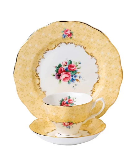 Чайный набор Royal Albert 3 предмета 1990 Bouquet, желтый