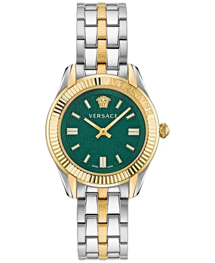 Женские швейцарские часы Versace Greca Time с двухцветным браслетом из нержавеющей стали 35mm multi