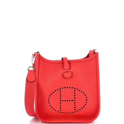 Женская сумка HERMÈS Evelyne TPM Clemence, красная