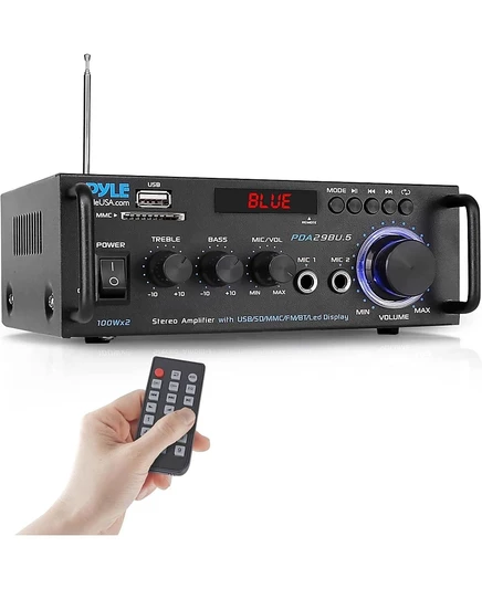 Стереоусилитель Pyle 100 Вт Bluetooth USB/SD/FM, черный