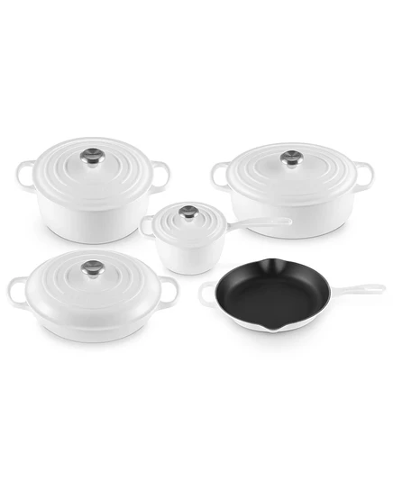 Набор Le Creuset Signature 9 пр., эмалированный чугун, белый