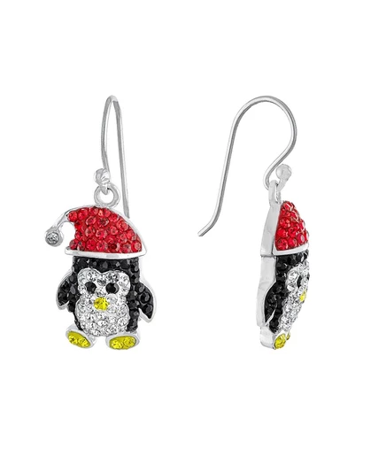 Серьги-подвески Macy's «Пингвины», серебристые