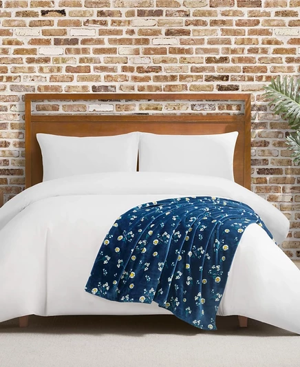 Плед Lucky Brand Daisy Floral 127×178 см, голубой