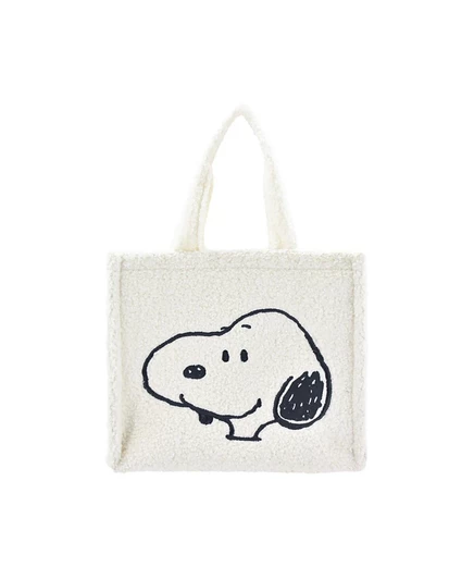 Женская мини-тоут Peanuts Snoopy & Woodstock из шерпы, белая