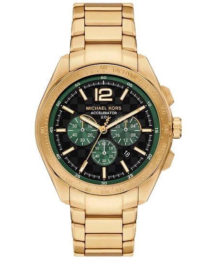 Мужские часы Michael Kors Accelerator 2.0 с хронографом золотистого цвета из нержавеющей стали диаметром 44 мм