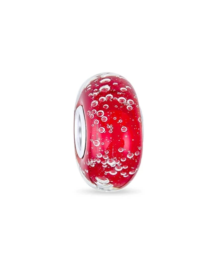 Шарм bling jewelry murano с серебряным сердечником, красный