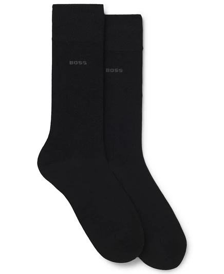 Мужские однотонные носки обычной длины от Hugo Boss, 2 упаковки, черные