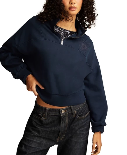 Женская флисовая толстовка lucky brand lucky fleece, синяя