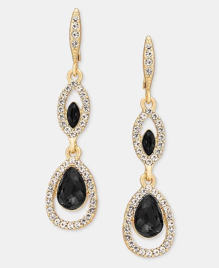 Женские серьги Givenchy двойные, черные