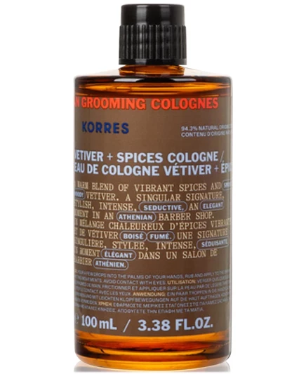 Мужской одеколон KORRES Vetiver + Spices, 100 мл