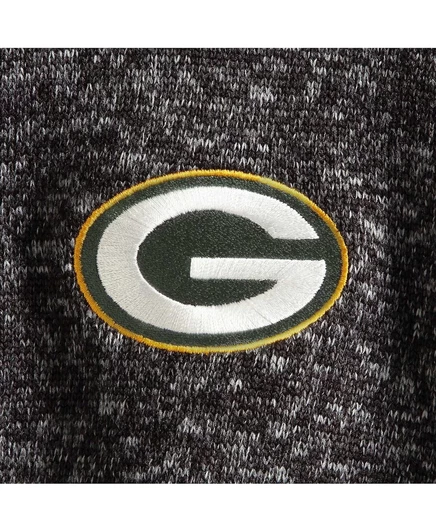 Мужская куртка-пуловер Antigua Heather Black Green Bay Packers Fortune с застежкой-молнией на четверть дюйма heather black