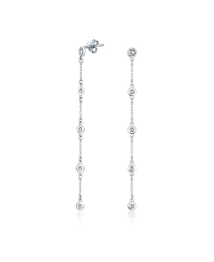 Серьги Bling Jewelry длинные с куб. цирконием, серебро 925
