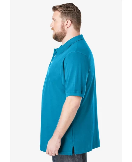 Рубашка-поло из пике без усадки KingSize Big & Tall white