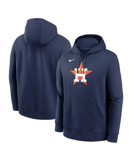 Флисовый пуловер с капюшоном Nike с логотипом клуба Houston Astros темно-синего цвета для мужчин