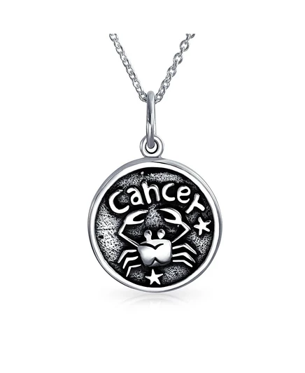 Колье Bling Jewelry с медальоном «Рак», серебристое