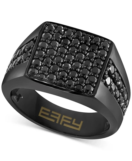Мужское кольцо EFFY Collection с черным спинелем 2,5 кт, черное