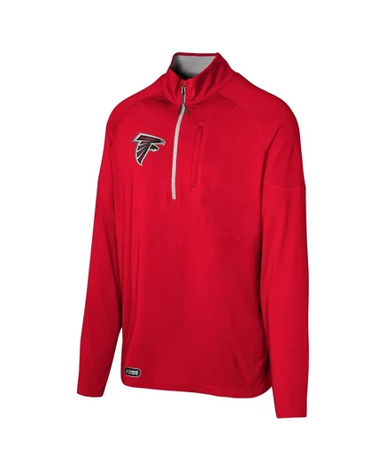 Мужской топ outerstuff atlanta falcons 1/4‑молния, красный
