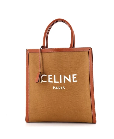 Женская сумка Pre-Owned Celine Cabas канвас/кожа, коричневая