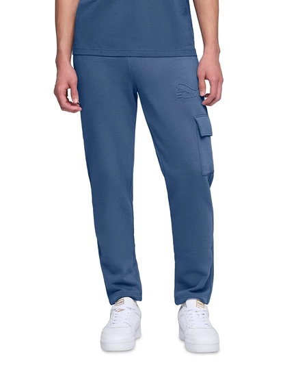 Мужские карго Puma из флиса с тиснением логотипа, синие