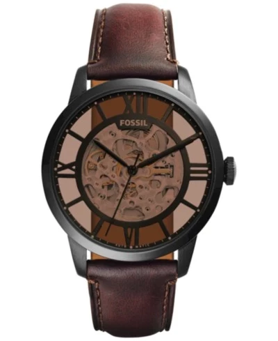 Мужские часы Fossil Townsman автомат 44 мм ME3098, коричневые