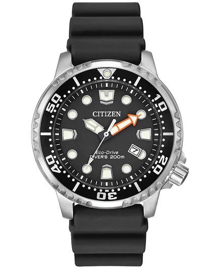 Мужские часы Citizen Promaster Eco‑Drive 44 мм с резиновым ремешком, черные