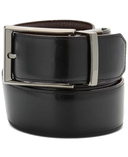 Мужской ремень Perry Ellis Portfolio с двойным швом dark brown