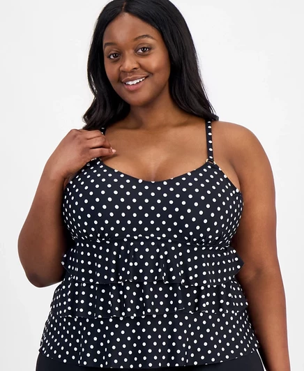 Многоярусный топ-бандини Island Escape Plus Size на косточках, эксклюзивный мульти-топ Macy's