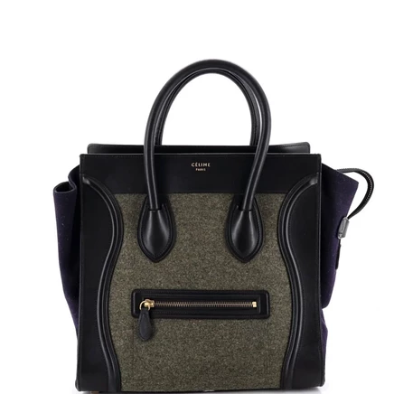Женская сумка Pre-Owned Celine Mini Tricolor из фетра, черная