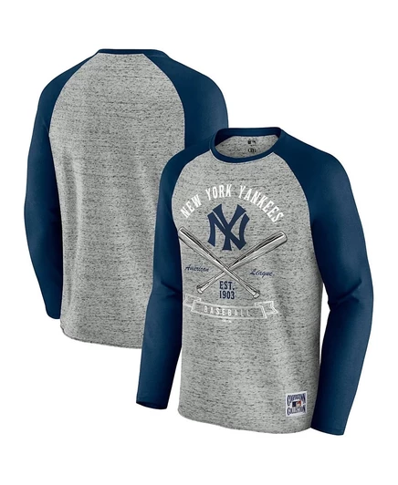 Мужской лонгслив Fanatics New York Yankees raglan, серый