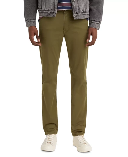Мужские зауженные джинсы-стрейч Levi's цвета хаки dark olive