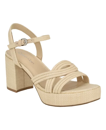  Женские босоножки на платформе с ремешками Lailly light natural - manmade with textile sole